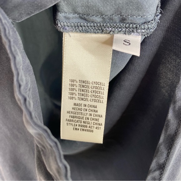 Anthropologie Cloth & Stone Gray Ombre Long Sleeve Button Front Blouse - Picture 6 of 7